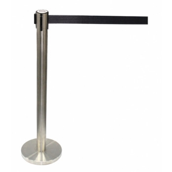 DELUXE BELT BARRIER POLE & BASE With Internal Belt