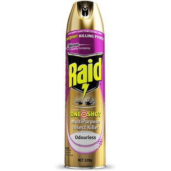 RAID ONESHOT MULTIPURPOSE Multipurpose Insect Killer, Odourless, Carton of 6