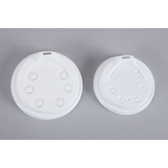 PARTYWARE WHITE PLASTIC COFFEE CUP LIDS 8OZ 250ml (80mm) TO FIT GP-CUP8S CTN1000