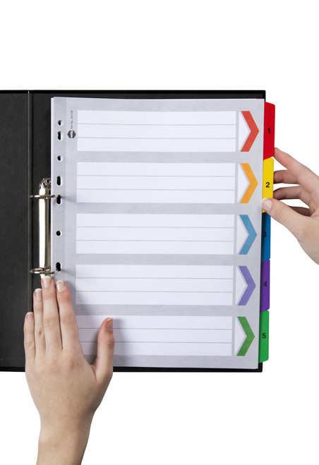 MARBIG BOARD DIVIDERS A4 1-5 Tab Xtra Wide Clear