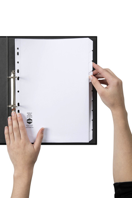 MARBIG MANILLA DIVIDERS A4 10 Tab Bulk Pk20 White