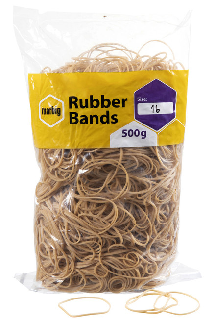 MARBIG RUBBER BANDS No 16 500gm Bag