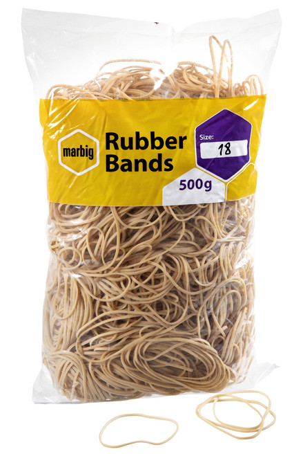 MARBIG RUBBER BANDS No 18 500gm Bag
