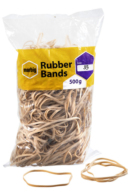 MARBIG RUBBER BANDS No 35 500gm Bag