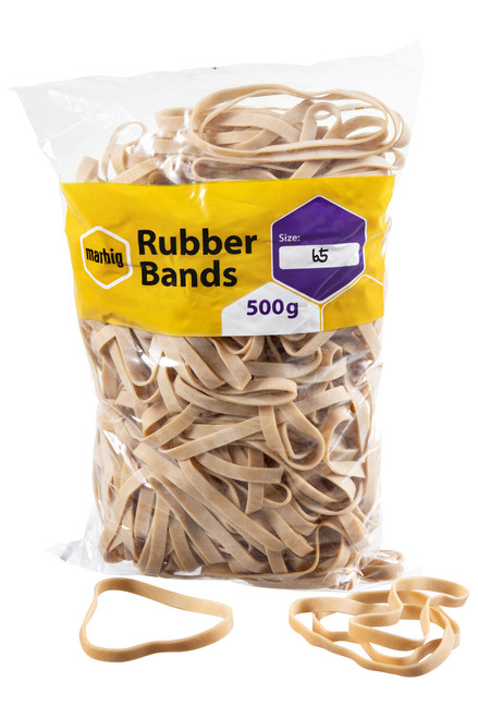 MARBIG RUBBER BANDS No 65 500gm Bag