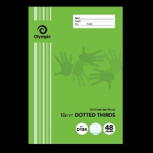 Olympic Exercise Book D184i A4 48 Page 18mm Dotted Thirds (197718/ 140919/ 105075)
