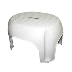 ITALPLAST "Single Step" Step Stool - White, Each