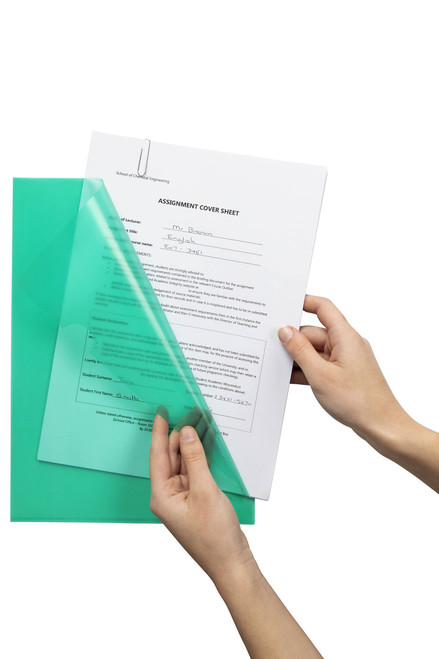 MARBIG LETTER FILES A4 Poly Green, Each