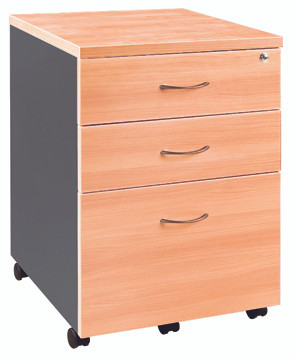 ATL MOBILE PEDESTAL BEECH & IRONSTONE 2 Draw 1 File 468W x 501D x 685H