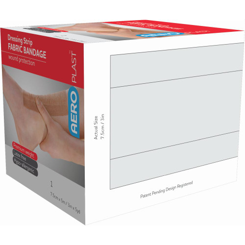 AEROPLAST Premium Fabric Dressing Strip 7.5cm x 5M Roll