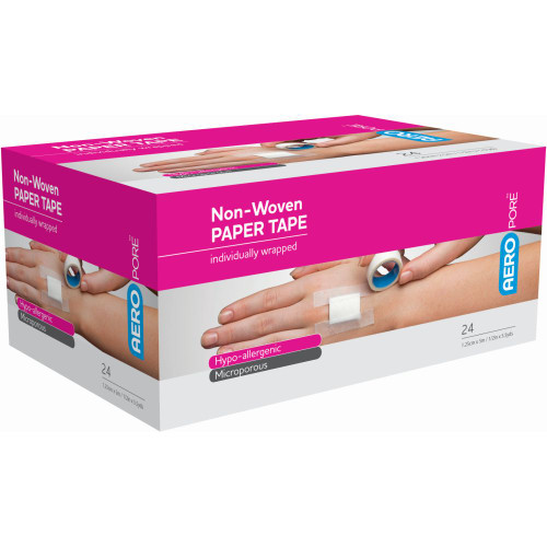 AEROTAPE White Microporous Paper Tape 1.25cm x 5M, Each