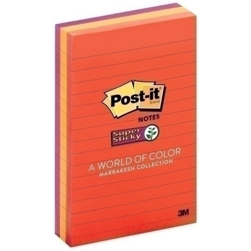 Post-It Super Sticky Lined Notes Marrakesh 101 x 152mm 3-Pack 660-3SSAN