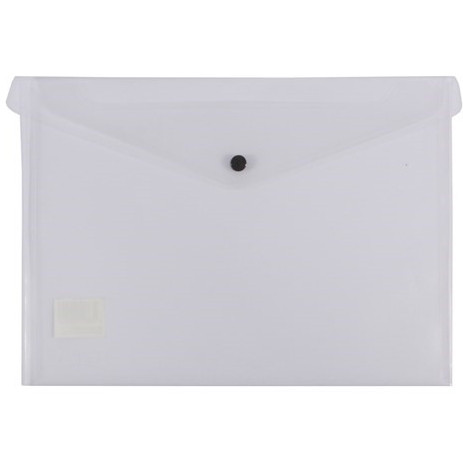 Bantex Transparent Document Wallet PP A4 Button Closure - Clear (34044)