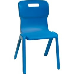 TITAN EDUCATION 4 LEG CHAIR 430mm High Blue