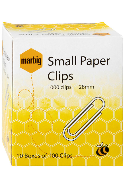 MARBIG PAPER CLIPS Small 28mm, Box of 1000