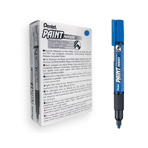 Pentel MMP20 Paint Marker Medium Bullet 3.0mm Blue, Box of 12