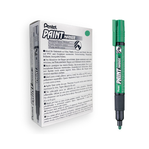 Pentel MMP20 Paint Marker Medium Bullet 3.0mm Green, Box of 12