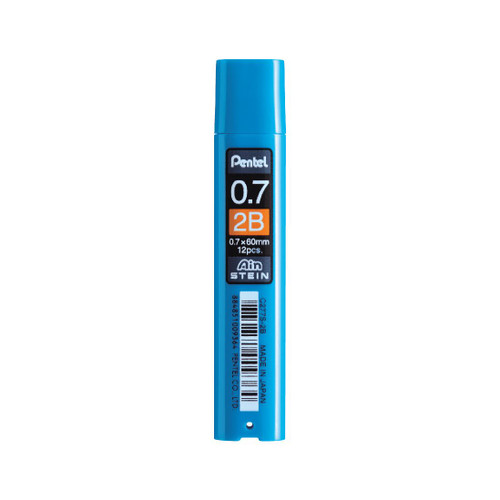 Pentel C277S Ain Stein Slim Lead Refill 0.7mm 2B Grade Tube of 12, Each