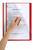 MARBIG A4 DELUXE PP FLAT FILES (CLEAR FRONT) Red