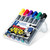 Staedtler 350 Lumocolor Permanent Marker Chisel, Wallet of 6 Assorted Art Colours
