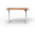 Koto Height Adjustable Desk 1200mm with Light Walnut Top and White Frame, Each