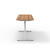 Koto Height Adjustable Desk 1200mm with Light Walnut Top and White Frame, Each