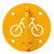 Bike Rack Wall Mounted Round Galvanised Yellow
