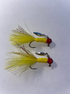 Red Yellow Yellow Underspin Crappie Jig Red Yellow Yellow Underspin Crappie Jig