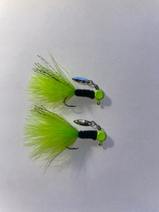 Chartreuse Black Chartreuse Underspin Crappie Jig Chartreuse Black Chartreuse Underspin Crappie Jig