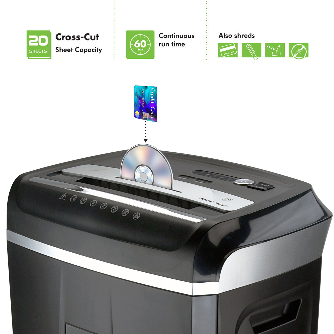 Aurora AU2040XA Anti-Jam Heavy Duty 20-Sheet Crosscut Paper/ CD