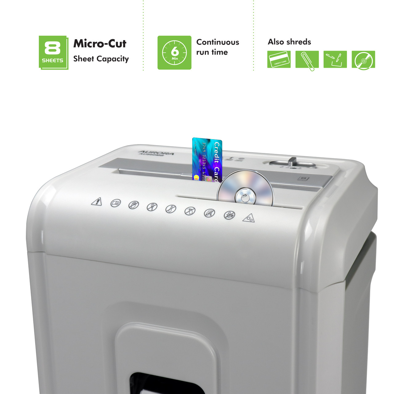 Aurora Aurora AU860MB High-Security 8-Sheet Micro-Cut Pullout Basket