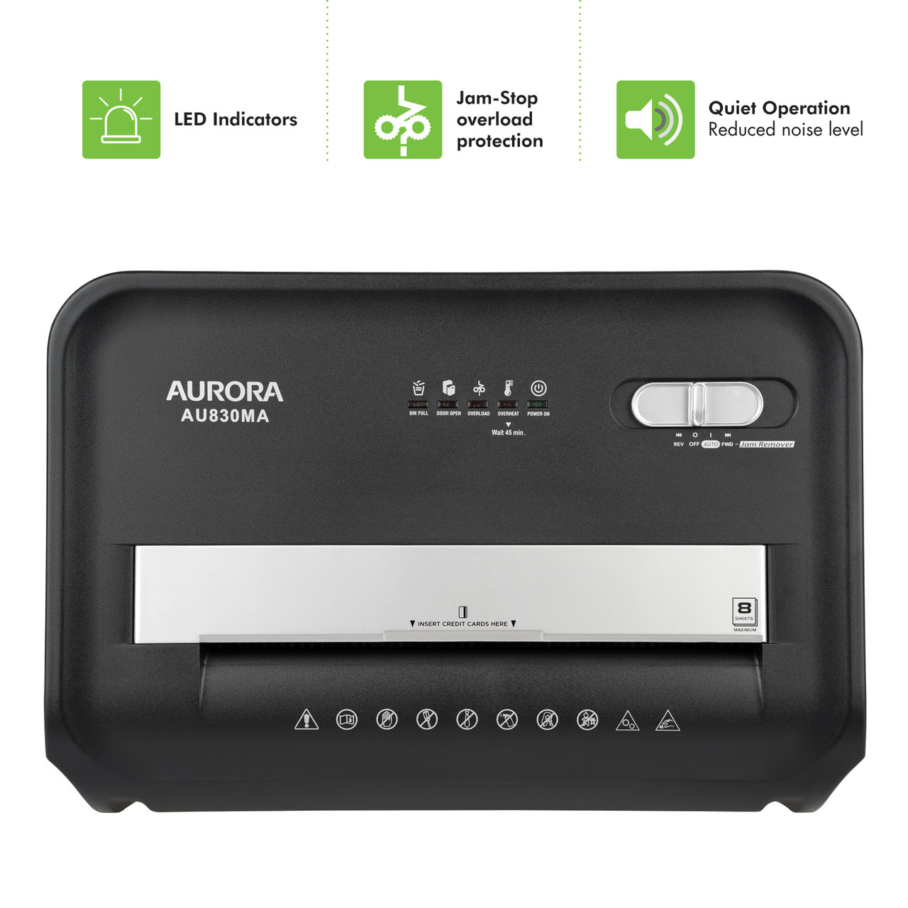 Aurora AU830MA High-Security 8-Sheet Micro-Cut Paper and Credit