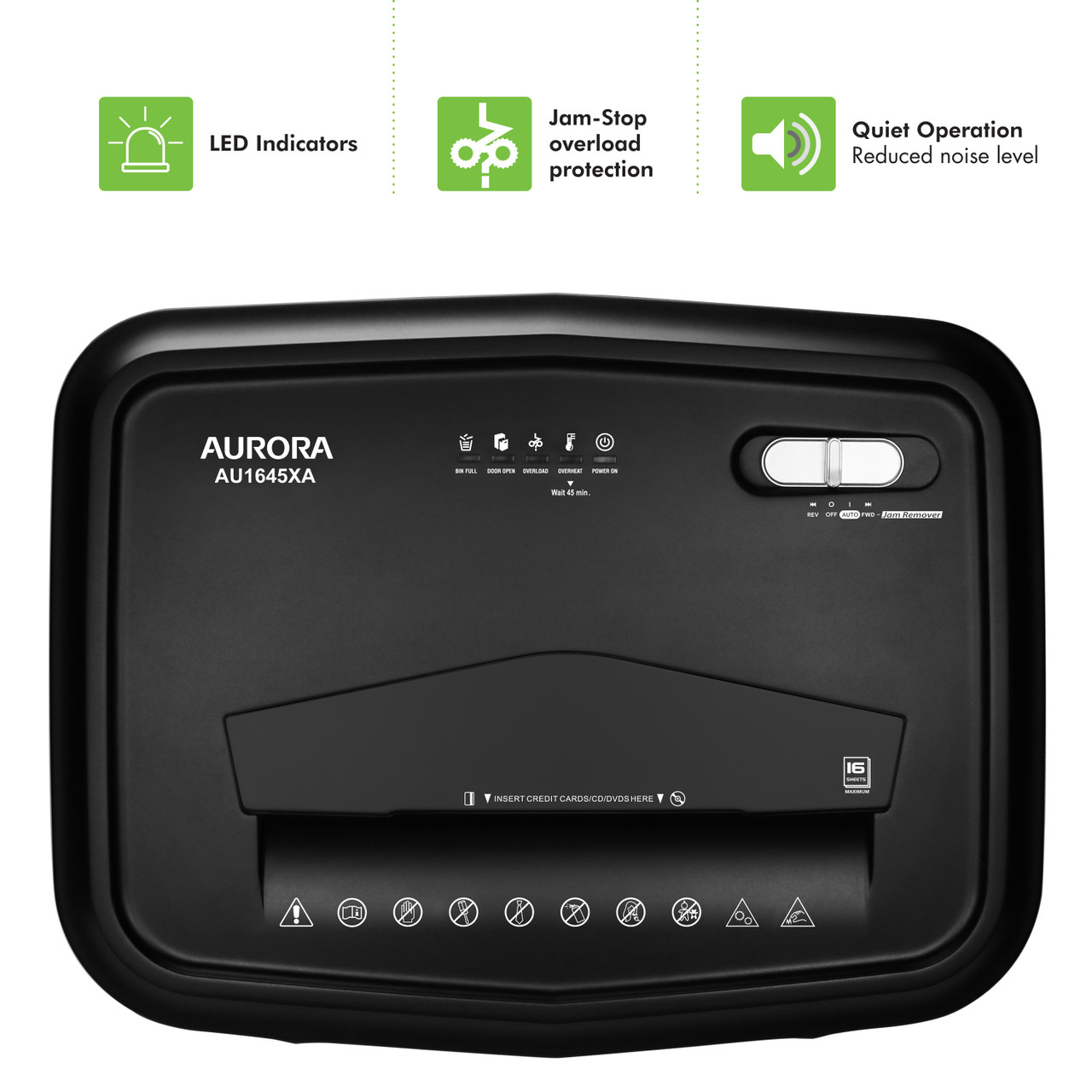 Aurora AU1645XA 16-Sheet Cross-Cut Paper and CD/Credit Card