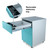 Aurora FC-103BL Modern Soho Design 3-Drawer Metal Mobile File Cabinet, Aqua Blue