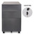 Aurora FC-103MB Modern Soho Design 3-Drawer Metal Mobile File Cabinet, Metallic Charcoal
