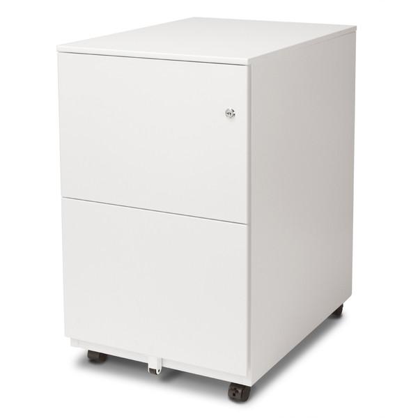 Aurora FC-102WT Modern Soho Design 2-Drawer Metal Mobile File Cabinet, White