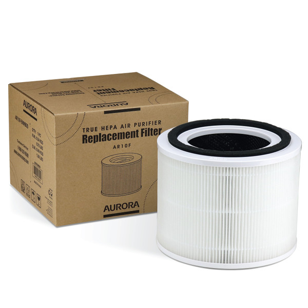 Aurora AR10F Air Purifier Replacement Filter, Compatible with Aurora AR100W, H13 True HEPA Filter with 3-in-1 Filter , 1 Pack, White