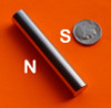 N52 Strong Neodymium Magnets 0.4 in x 2.4 in Diametrically Magnetized