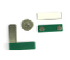 Name Badge Magnets Green Plastic w/2 Neodymium Magnets with Adhesive Tape