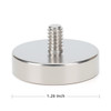1.26 inch Rare Earth Neodymium Pot Magnets #1/4-20 Thread Male Stud