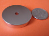 N42 Neodymium Magnets 1.5 in x 1/4 in Disc with 1/4 in Hole