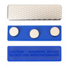 100 Strong Magnetic Badge Holders Blue Plastic Name Badge 3 Neo Magnets, Back Plate with Adhesive