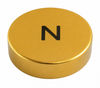 Therapy Magnets 1.5 in x 3/8 in Gold Coated Neodymium Disc N42
