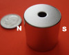 Neodymium Magnet 1 in x 1 in with 1/4 in Hole Diametrically Magnetized