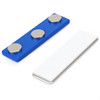 Magnetic Badge Holders Blue Plastic w/3 Neo Magnets, Plate w/Adhesive