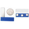 Magnetic Badge Holders Blue Plastic w/3 Neo Magnets, Plate w/Adhesive
