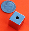 N52 1/2 Inch Cube w/Hole Parallel to Magnetization Rare Earth Magnets