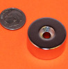 Neodymium Magnets 1 in x 1/2 in Disc Dual Sided Countersunk Hole