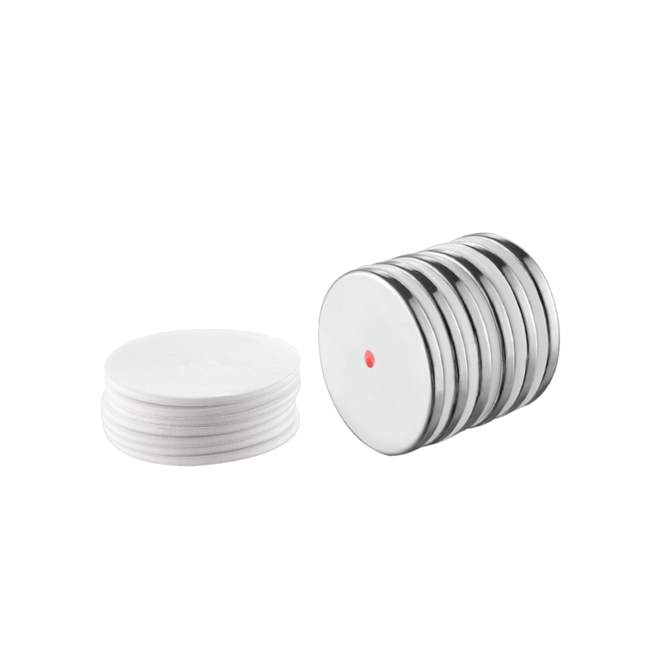 6 Pack Neodymium Disc Magnets with Double-Sided Adhesive – Rare Earth Magnets 1.26" x 1/8" (32mm x 3mm) for Crafts, DIY, Science, Refrigerator, Office & Hobby – Shipping Included