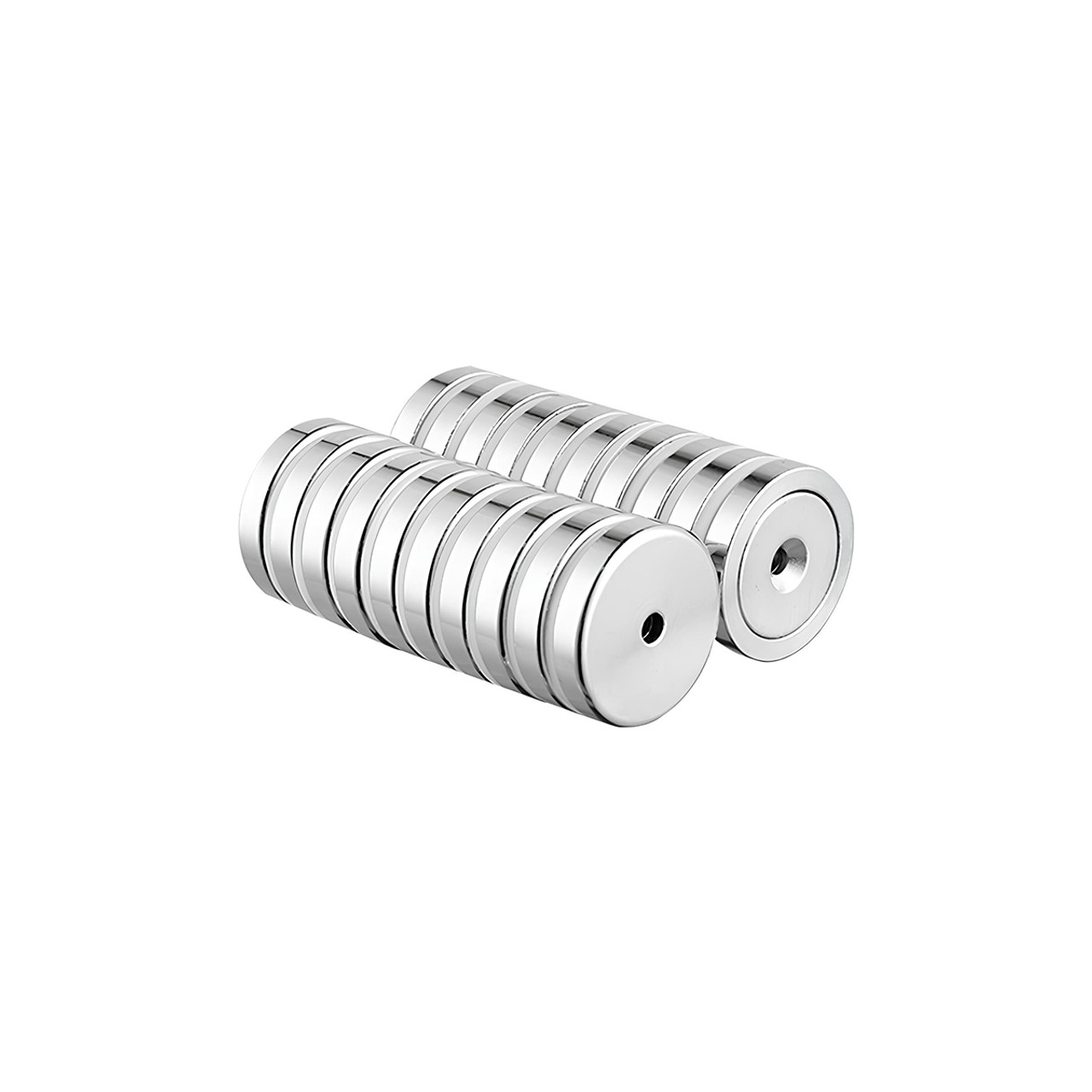 1.26 x 0.24 inch Flat Base Neodymium Magnet Mounting Cup with 110 lbs - Screw Included